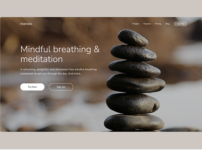 Landing page #002 dailyui design landing page meditation ui uidesign ux web webdesign