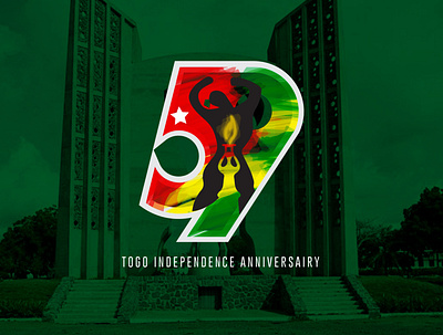 Togo 59 independence anniversary design illustration
