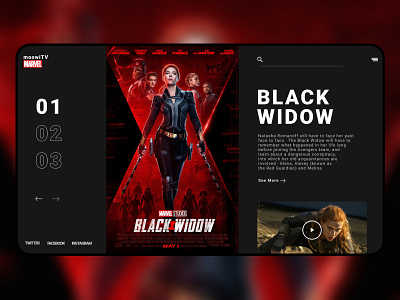 UX/UI design landibg for movie blackwidow design landing landingpage marvel ui ux uxuiqueen webdesign