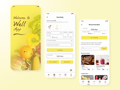 Well App app design ui ux