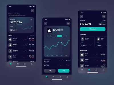 .stock app design ui ux