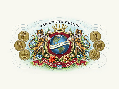 business card design branding cigar crest design engraving foil illustration vintage