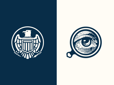 Forefathers refresh americana bird eagle eye forefathers glass logo monocle rebrand shield snake vintage