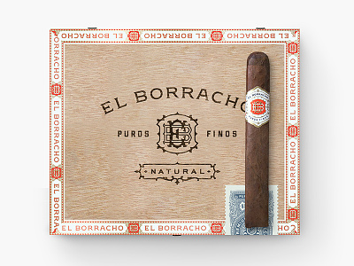 El Borracho cigars band cigars foil gold identity label logo monogram tobacco