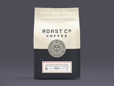 Roast Co Packaging coffee crest identity logo oakland packaging rebrand roasters sun