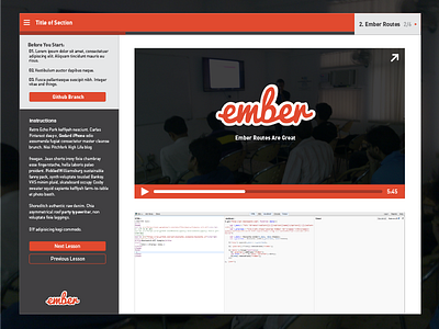 Training App Interface app ember player red