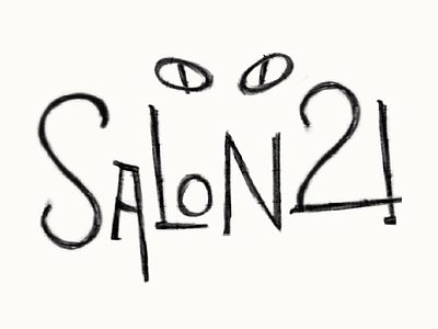 Salon 21 Logo Concept 21 art nouveau cat illustrate logo music salon