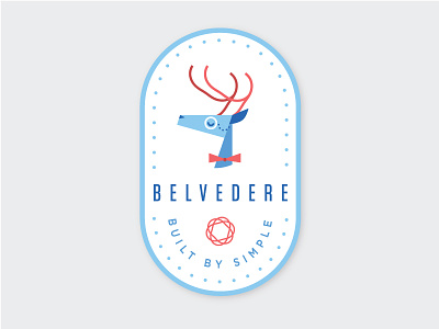 Belv The Deer Icon antler badge butler christmas deer holiday icon logo sticker winter
