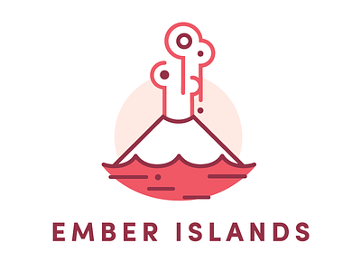 Ember Islands ember explosion island lava logo ocean smoke volcano