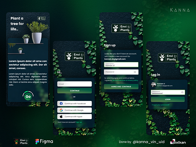EnviPlants e-commerce mobile app - DarkGreen adobe xd app design ecommerce app figma gardening app design green theme mobile app plants ui ui designs uiux uxui
