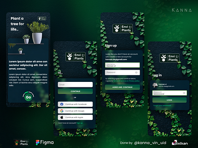 EnviPlants e-commerce mobile app - DarkGreen