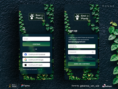 EnviPlants e-commerce mobile app - DarkGreen