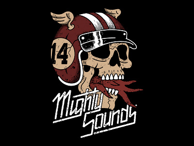 Mighty sounds - hot rod rider clothing graphic illustration ink mighty sounds skull streetwear tattoo traditional