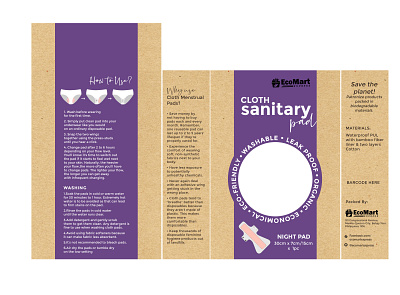 Sanitary Napkin Packaging branding design illustration