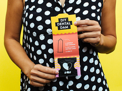 Pocket-Sized DIY Dental Dam brochure condom diy folded health print sex ed sex education tutorial
