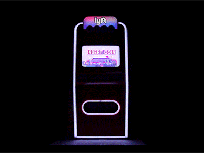 Lyft Luck Slot Machine animation c4d experiential industrial design physical and digital pink slot machine whimsical