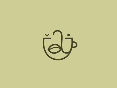 Caj Tea brand caj communication agency cup green leaf logo logo design logo designer pavel surovy symbol tea