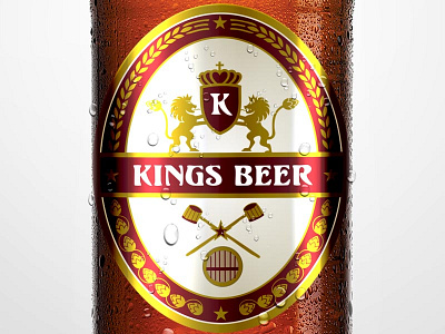 Kings Beer Bottle Design beer brand communication agency kings lions logo logo design logo designer pack packaging pavel surovy symbol