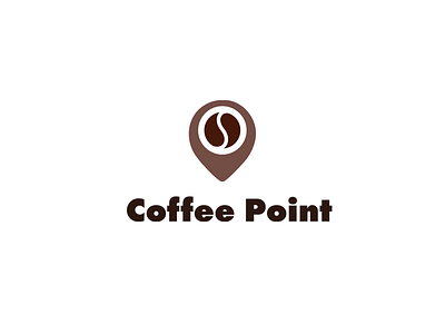Coffee Point Logo bean caffe coffee communication agency design logo logo design logo designer loupe pavel surovy point pointer