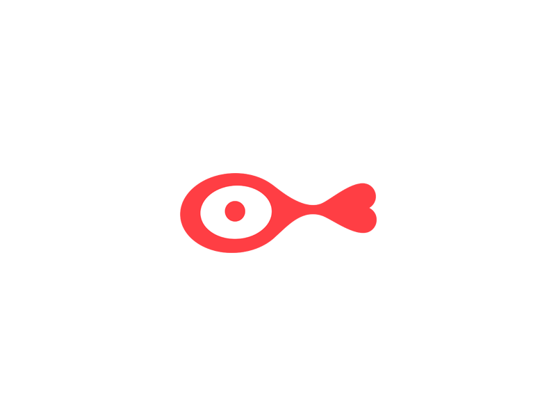 Fishlove heart fish eye love logo logo design branding brand symbol communication agency pavel surovy logo designer