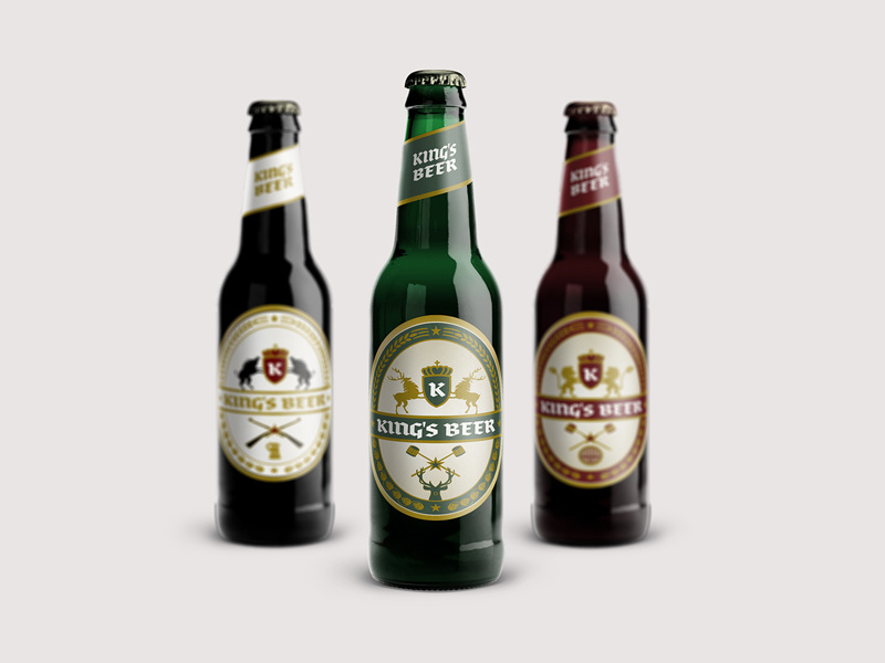 Kings Beer Labels lions kings deers packaging beer logo design logo logo designer pavel surovy communication agency brand wild boar