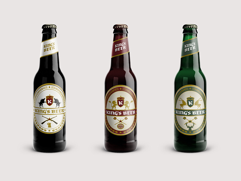 Kings Beer Packaging Design wild boar brand communication agency pavel surovy logo designer logo logo design beer packaging deers kings lions