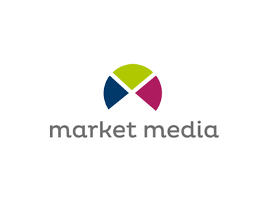 Market Media brand branding communication agency graph letter logo design logo designer m market marketing media pavel surovy piechart symbol