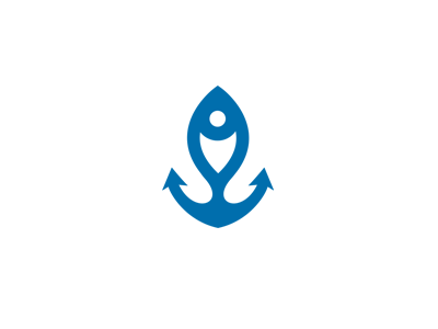 Anchor at Fish Restaurant Marina anchor anchors boat brand branding communication agency eye fish logo design logo designer marina pavel surovy restaurant symbol
