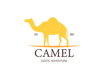 camel logo camel desert desert illustration design dribbble illustraion logo minimalist logo sand sweety vector