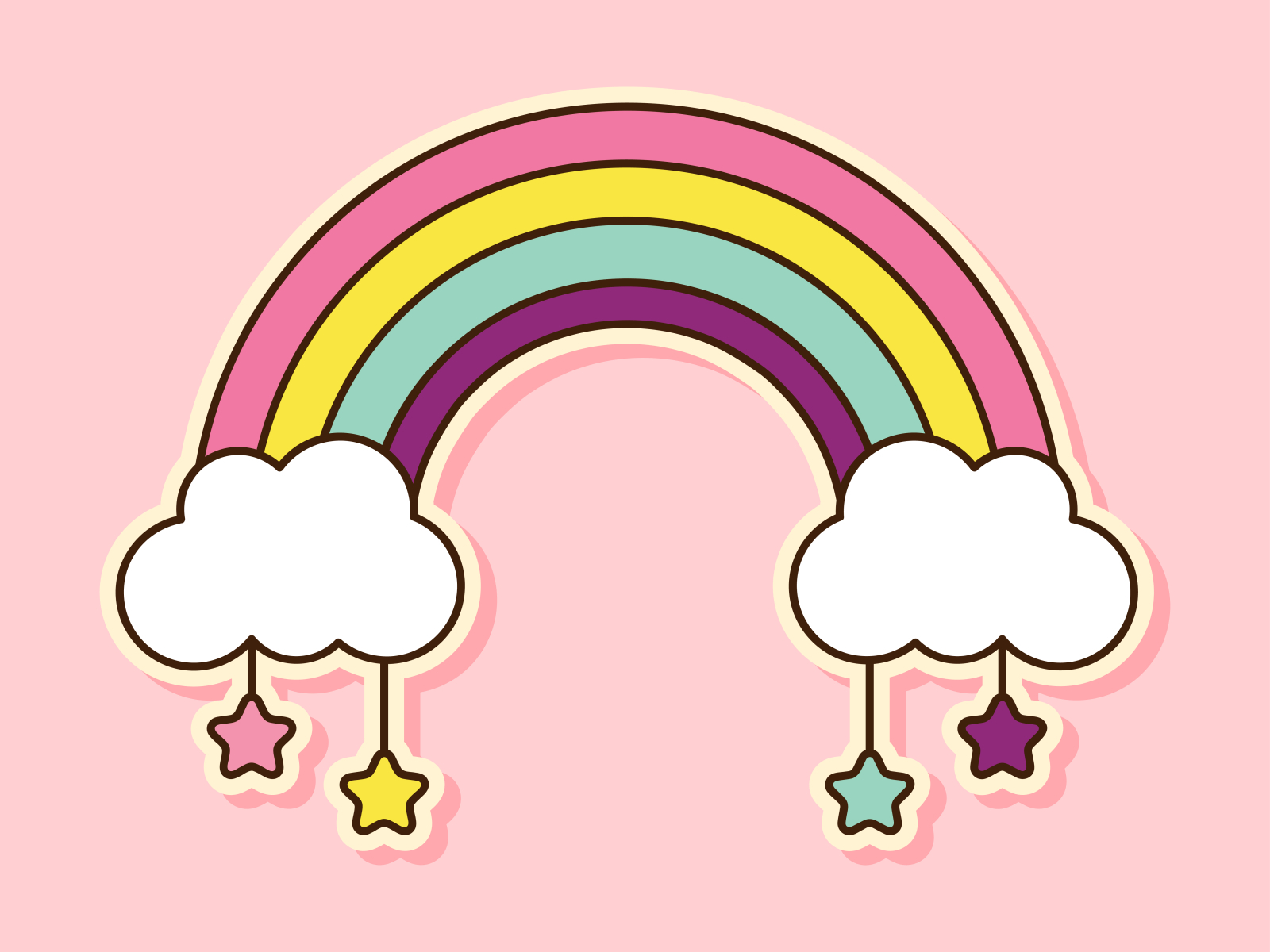 Cute Rainbow Stickers Clipart Graphic by SugarPlum · Creative Fabrica
