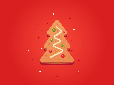 Gingerbread tree decoration design dribbble flakes ginger gingerbread happy illustraion likes logo mood party shadow smile snow snowing sweety tree vector winter