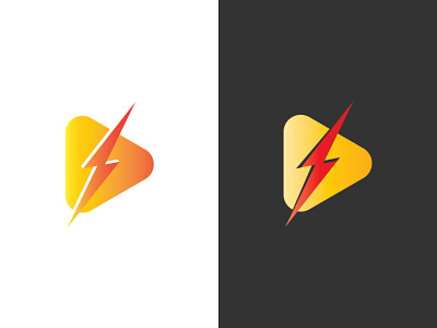 Fast Play abstract app branding cutom logo fast gradient graphic design icon illustration lightening bolt logo logo design play power symbol ui ux