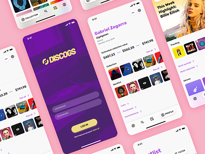Discogs app redesign concept android app application design discogs imagotype interface ios music ui ux vinyl