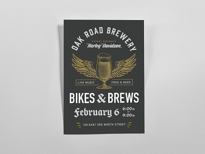 Bikes & Brews Poster brewery motorcycle poster design