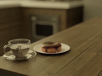 Of course, it all starts with the donut. .blend 3d 3d design 3d illustration 3d modelling blender blender donut blender3d chocolate cycles design designer donut eevee free kitchen perspective portfolio render