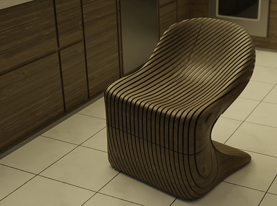 A stripey chair ;) 3d 3d illustration 3d modelling blender blender3d cycles design illustration