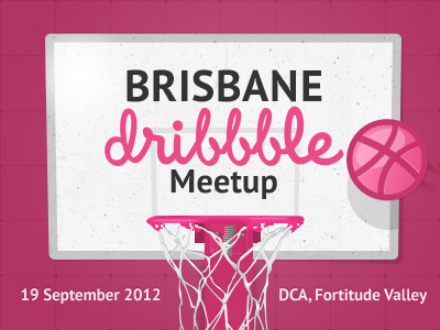 Brisbane Dribbble Meetup basketball brisbane dribbble meetup pink rim vector