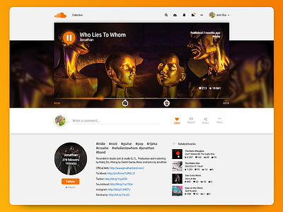 SoundCloud Song Layout / UI Challenge – Week 06 challenge degordian redesign soundcloud ui