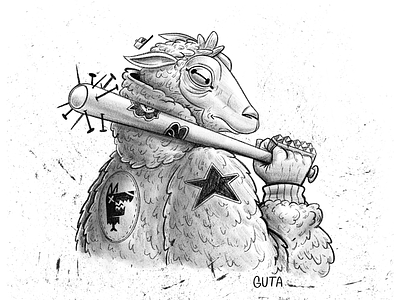 Sheep cartoon character digital sketch digitalart drawing illustration sketch style