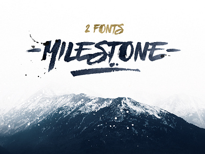 Milestone Fonts brush font grotesque handmade hipster letters paint pattern splatters swash swashes