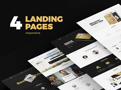 4 Landing Pages. PSD Templates
