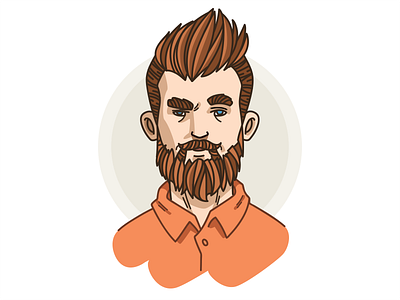 Bearded man avatar bearded character dude illustration kit man