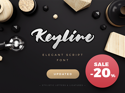 20% OFF Keyline Script Font + Updates brush fancy font greeting instagram pretty script smooth typography vector