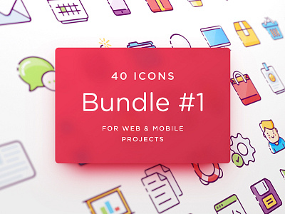 Ui Icons. Bundle #1. app application bundle colored design icons line mobile vector web website