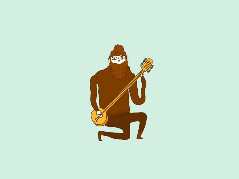 Banjo Loop. animation banjo guitarr