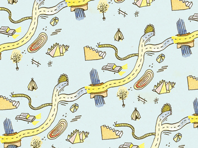 Travel pattern. draw handmade ink pattern watercolor