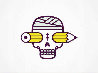 Cabeza de Lápiz icon logo pencil skull vector