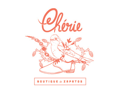 Chérie. logo script. typo