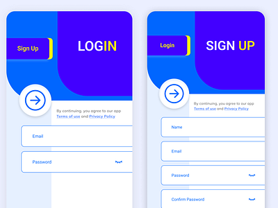 Login & Sign up page UI/UX by nihran app design graphic design login page new login page sign up page ui ui ux