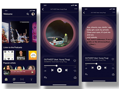 Music App adobexd animated app music app podcasts ui uidesign